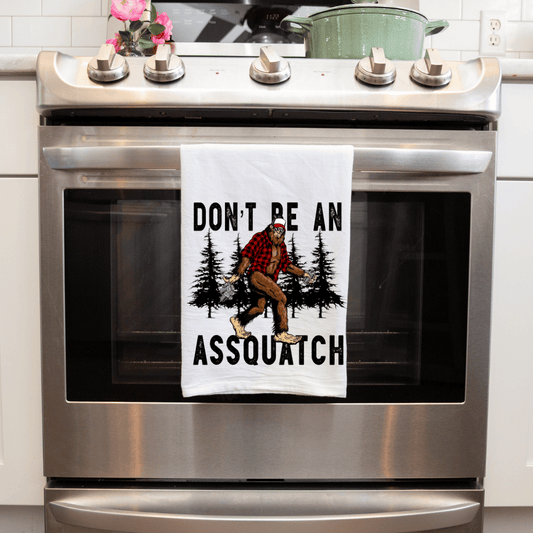 "Don't Be an Assquatch" Sasquatch Funny Handmade Decorative Towel