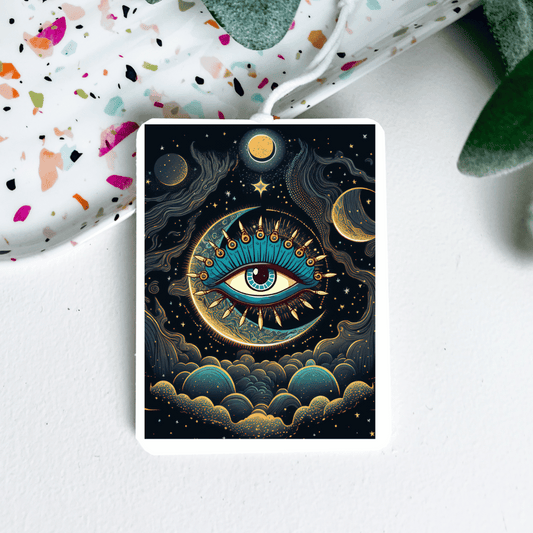 Evil Eye and Moon Handmade Sublimated Air Freshener – Choose Your Own Scent!
