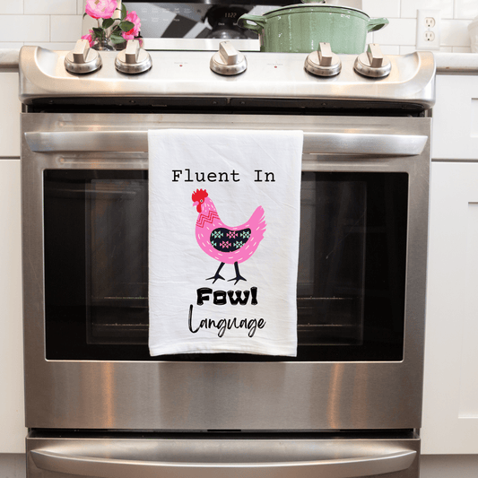 Handmade Decorative Kitchen Towel for Fluent in Fowl Language Lovers