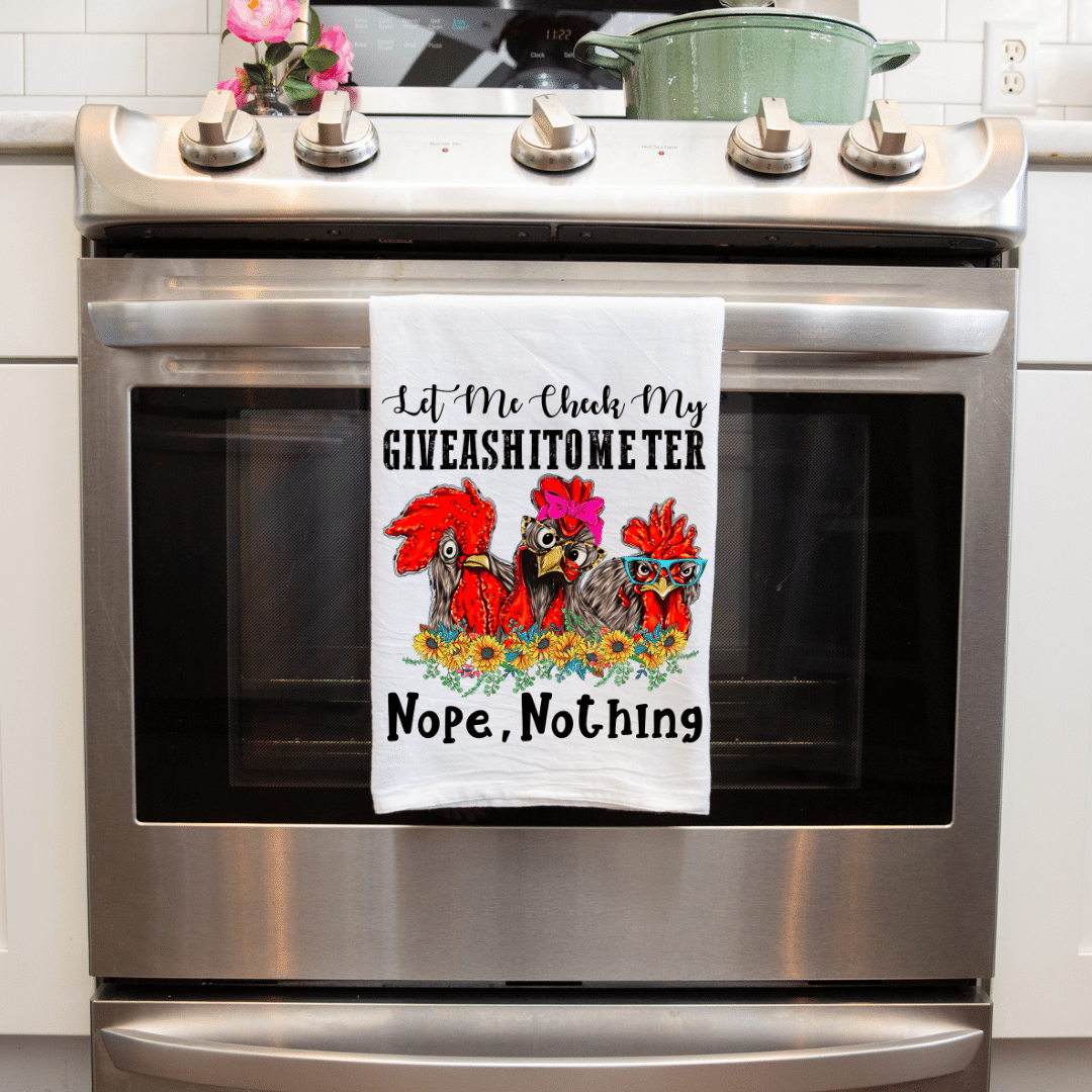 Unique and Humorous Handmade Sublimated Chicken Kitchen Towel
