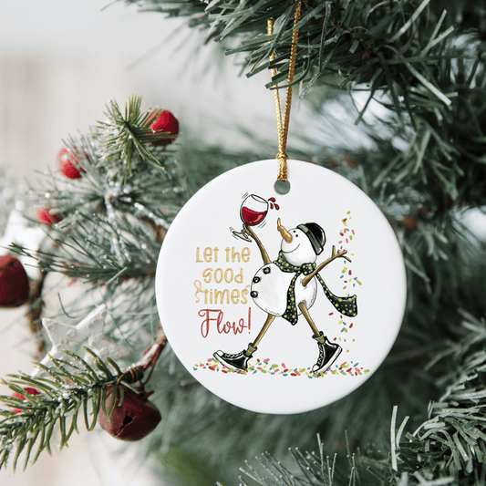 Cheers to the Season: Handmade Sublimated Holiday Christmas Ornament for Wine Lovers