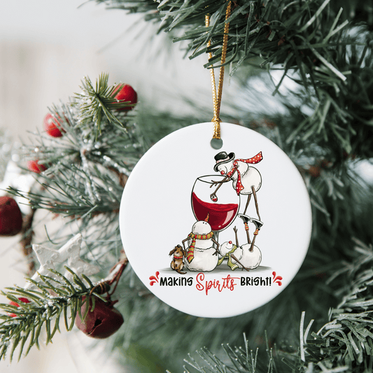 Cheers to the Season: Handmade Sublimated Holiday Christmas Ornament for Making Spirits Bright