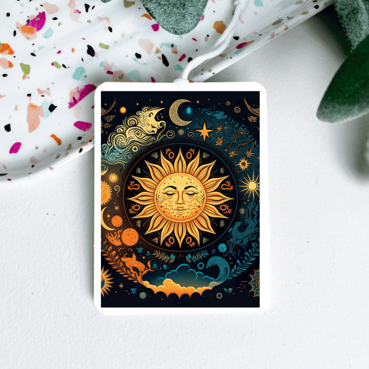 Celestial Sun and Moon Handmade Sublimated Air Freshener – Choose Your Own Scent!