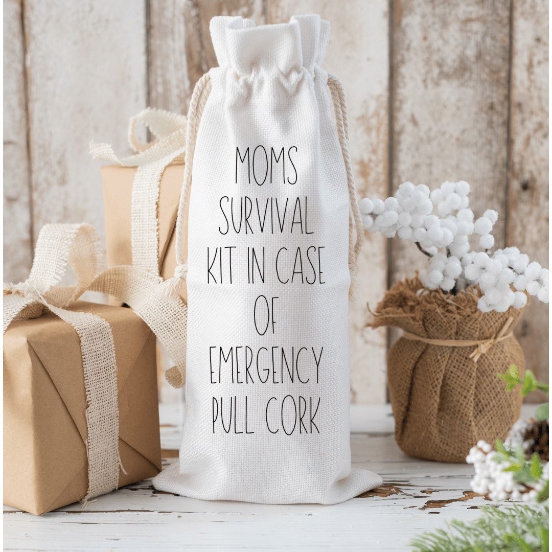 Unique Handmade Canvas Wine Gift Bag - Perfect for Mothers Day!