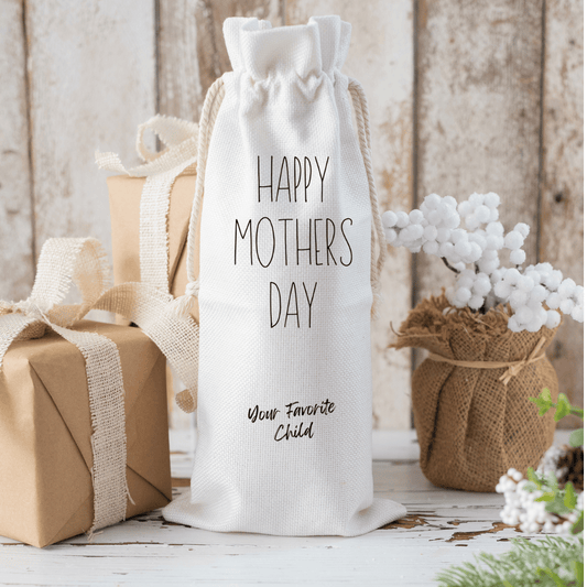 Unique Handmade Canvas Wine Gift Bag – Perfect For Mothers Day